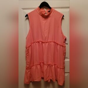 HEIMISH USA Pink Ruffled Tiered Tunic